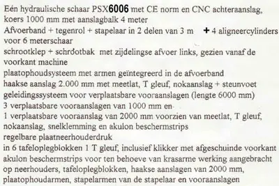 USED HACO PSX 6200 X 6 MM CNC