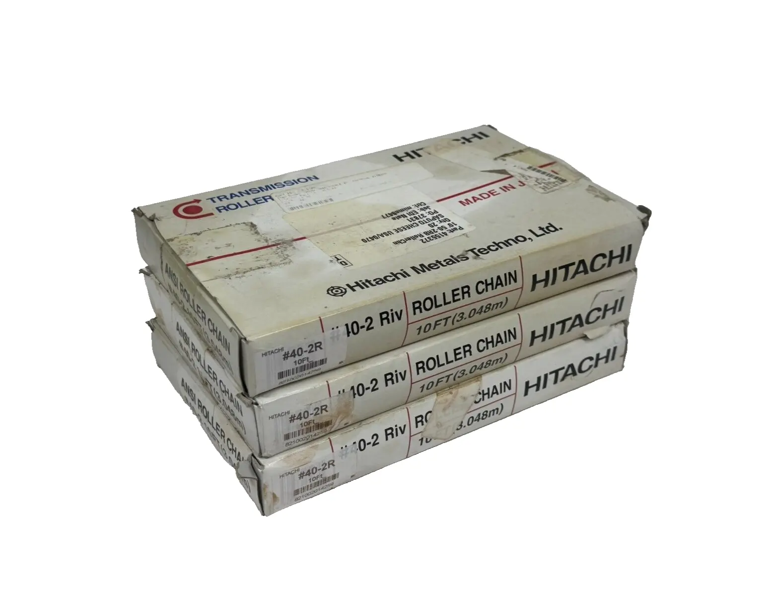 LOT OF 3 NEW HITACHI 40-2R ROLLER CHAINS 10FT 40-2 RIV