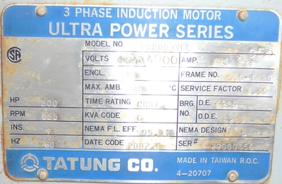 Used TATUNG _UNKNOWN_ A.C. Motors Colorado US | Rogers Equipment Sales #1273877