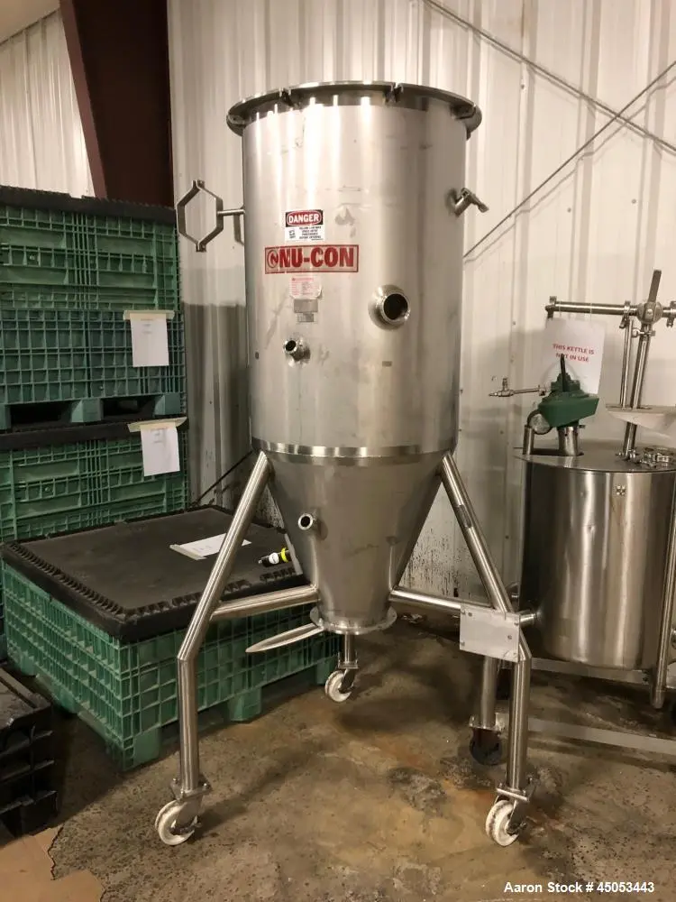 Used Nu-Con Model NCVR-18-8-3T Stainless Steel Tank