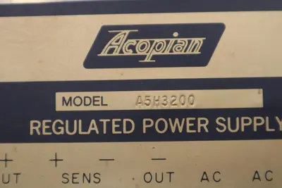 Power Supply A5H3200 Acopian Input 105 to 125V Output 5V 32A STOCK 4578