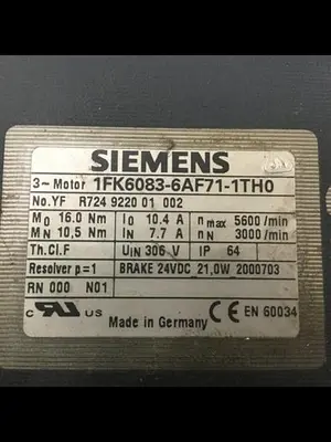 USED SIEMENS 1FK6083-6AF71-1TH0 WG