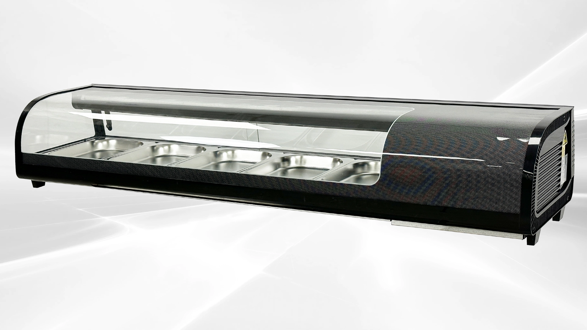 171-0300 71" Self Contained Sushi Curved Glass Cooler Case