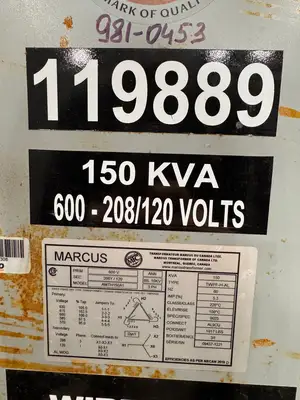 150 KVA 600V to 208Y/120V Isolation Transformer