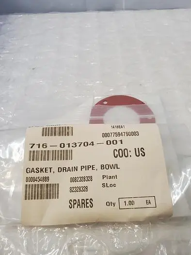 Used GASKET 013704 Semiconductor Parts California US | Advanced Capital Equipment Sales #435741