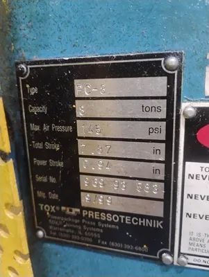 TOX PRESSOTECHNIK PC-8 Pneumatic Press | ESS Industrial Equipment Sales (15)