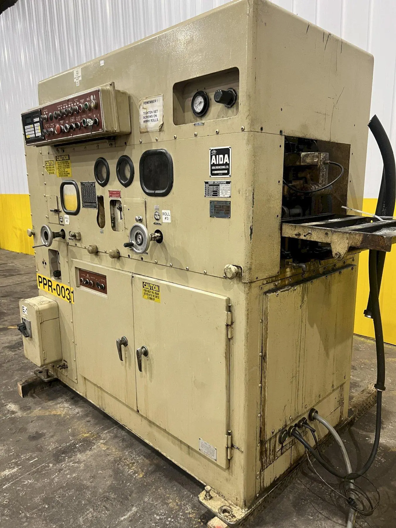 15" X .125" AIDA MODEL #LFS-40R STRAIGHTENER & SERVO COIL STRIP FEEDER: STOCK #20562