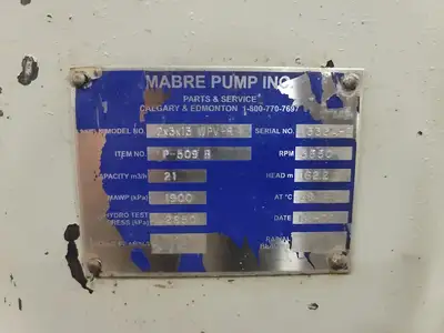 USED 2008 MABRE PUMP WPV-R