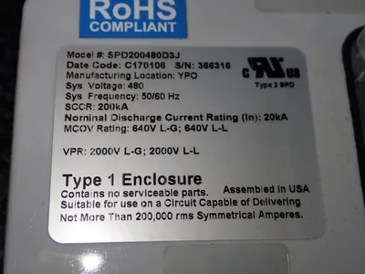 New | in-Stock EATON SPD200480D3J Surge Protectors Ohio US | HGR 24 #747526