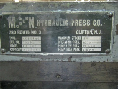 Used _UNKNOWN_ _UNKNOWN_ Hobbing Presses New Jersey US | National Machinery Exchange #1500254