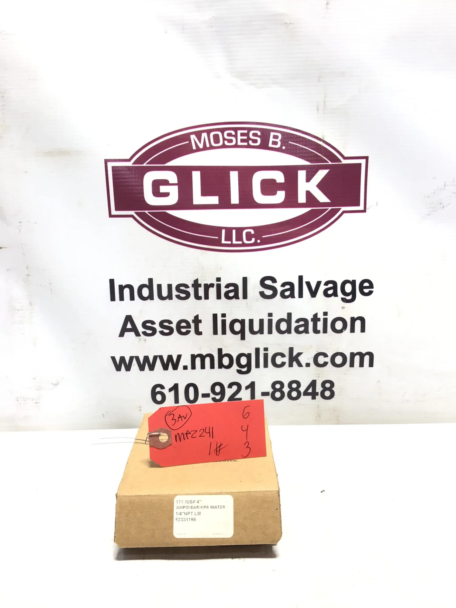 WIKA Pressure Gauge 111.10SP 4″300PSI BAR KPA WATER 1/4″NPT LM 52334198