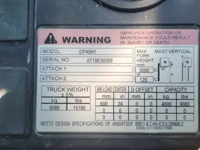 Used CATERPILLAR DP45N1 Internal Combustion Forklifts: Pneumatic Tire Pennsylvania US | Trustworthy Equipment #1411438