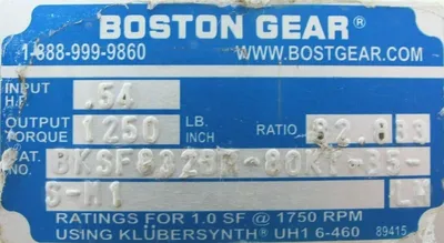 NEW BOSTON GEAR BKSF832BR-80KT-B5-S-M1 GEAR REDUCER 82.833:1 BKSF832BR80KTB5SM1