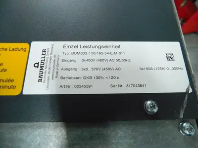 Used BAUMULLER BUM63S-150/195-54-E-M-011 Servo Drives Texas US | Aucto #1308401