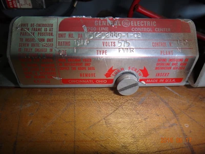 General Electric Motor Control Center Bucket Size 2 Series 7700