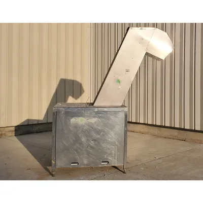 Used Stainless Steel 12"W Cleated Incline Belt Conveyor 6'-3" Disch. Ht