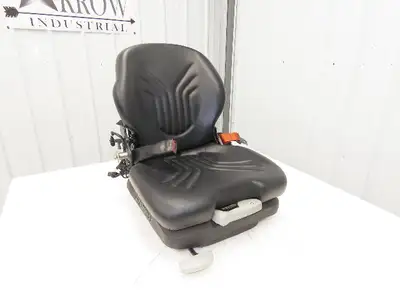 Grammer Forklift Seat Black Vinyl Adjustable Removed From Linde 1114891