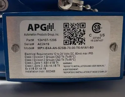 NEW APG MPX/E LEVEL AND TEMPERATURE TRANSMITTER 45PSI