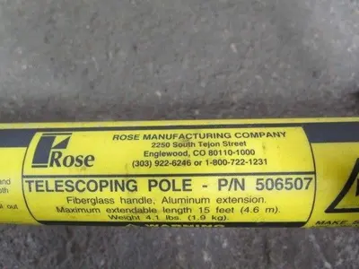 Rose 506507 Telescoping Fiberglass Pole Aluminum 15' Extension 506508 Combo Tool