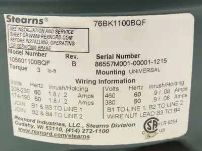 Used STEARNS _UNKNOWN_ Motor Control Parts Indiana US | Arrow Industrial #1411505