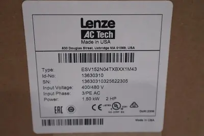 LENZE ESV152N04TXBXX1M43 2 HP AC TECH DRIVE NEW IN BOX STOCK GF-214