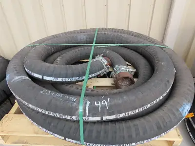 Jason 4470 Dry Bulk Material Suction Hose 4" ID x 49' Gum Rubber 75 PSI