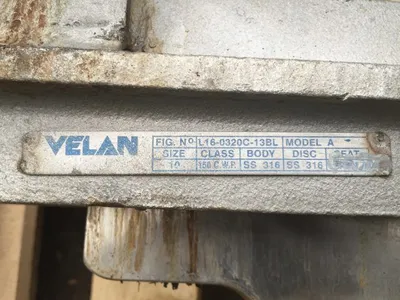 Velan 10"-150 knife gate valve, hand wheel operated