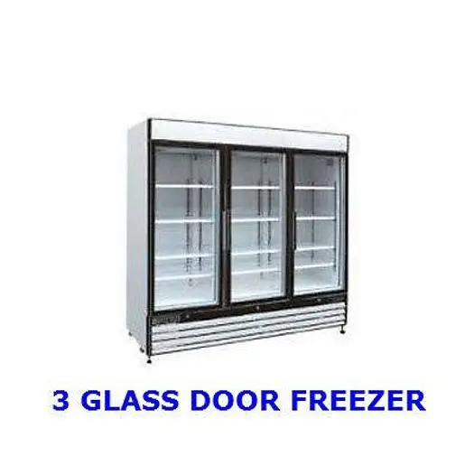3 DOOR GLASS FRONT FREEZER - 72 CUBIC FEET