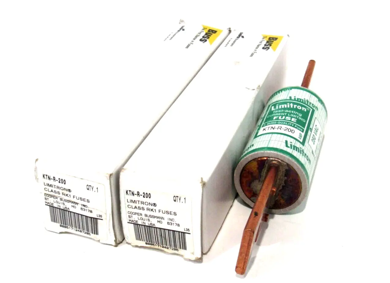 LOT OF 2 NEW BUSSMANN LIMITRON KTN-R-200 FUSES KTNR200