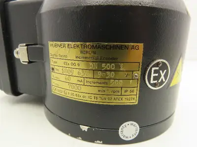 Hubner EEX-OG-9-DN-500-I Rotary Incremental Encoder 7000 RPM 9-30V 1/2" Shaft