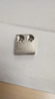 USED Misumi Stopper Block 40HRC 1045 Carbon Steel Counterbored