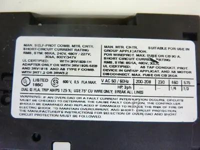 USED SIEMENS 3RV1021-0FA10