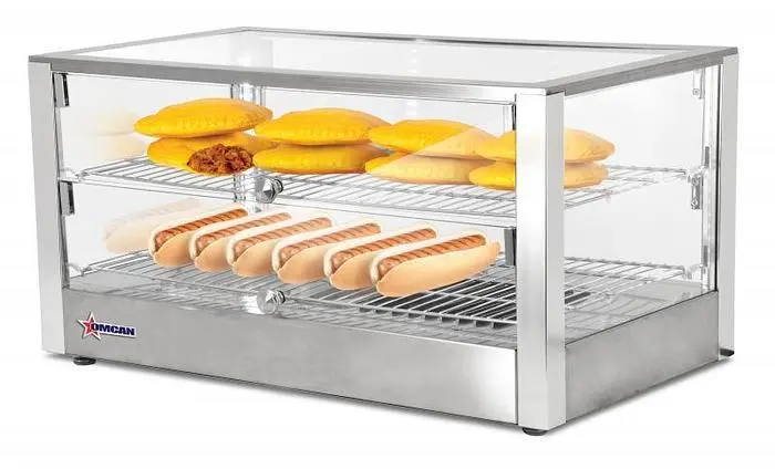 28-inch Countertop Display Warmer with 2 Front and 2 Rear Hinged Doors