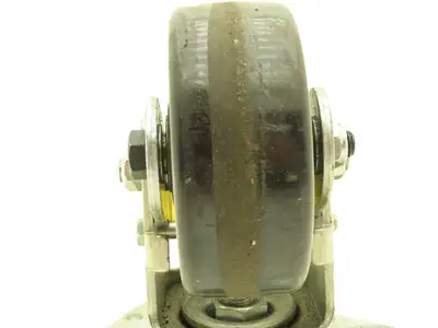 Spring Loaded Swiveling Caster Wheel 4-3/4"x2" Black Plastic 6.25"x4.5" Plate