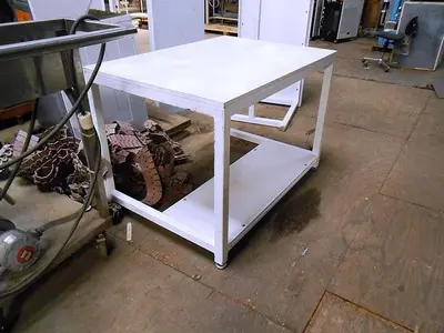 Table, Prep, 35" x 51", C/st Frame, Hardwood Top #S741983