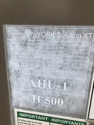 Johnson Controls York Solution XTI-033X045-NAFA146A Air Make Up Handling Unit