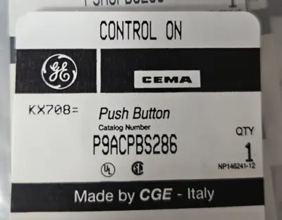 GE P9ACPBS286 push button sticker lot of 9. Loc4D18