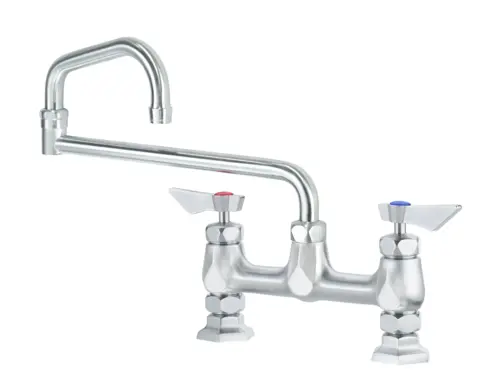 Krowne DX-918 Deck Mount Faucet w/ 18" Double Jointed Swing Nozzle - 8" Centers