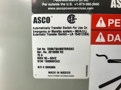 NEW ASCO D03ATSA30070RGXC