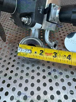 USED 4 ITT PURE FLO STAINLESS STEEL DIAPHRAGM VALVE W/ 1/2" - 1" SANITARY FITTINGS