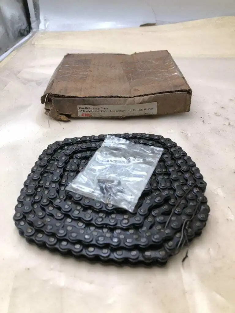 FMC Link-Belt 35 10ft Riveted Roller Chain 0.375″ Pitch / 320 Pitches -NIB