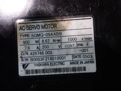 USED 2005 YASKAWA ELECTRIC SGMG09AABB