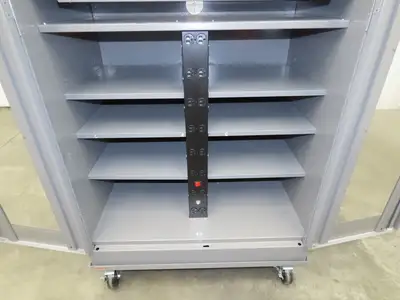 Uline H-8960 Storage Charging Cabinet 32 Outlet 120V Clear Dual Door 36" Wide