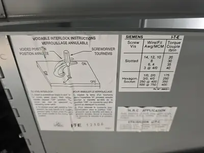 1600 Amp 480 volt Main Disconnect w/ 5 Breakers