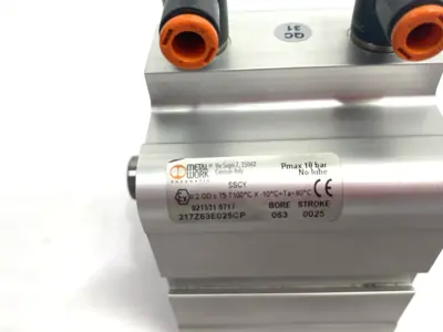 Used Metal Work Pneumatic Compact Pneumatic Cylinder 063 Bore, 0025 Stroke Pneumatic Cylinders Michigan US | Maverick Industrial Sales #1393465