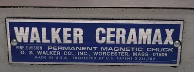 USED O.S. WALKER CO 6X18 PERMANENT MAGNETIC CHUCK
