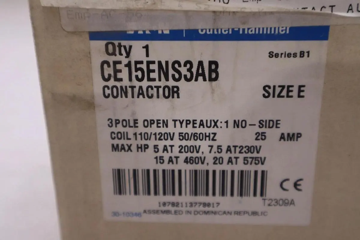 Eaton CE15ENS3AB Contactor - Size E -  3 Pole - 110/120V 50/60Hz - STK GF537A