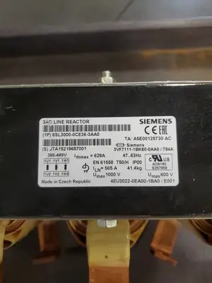 Siemens 6SL3000-0CE36-3AA0 3AC Line Reactor, 600V Max. 1E-52