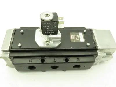 Aro J213SS-024-A Solenoid Spool Valve 5-Way 2 Pos 24V AC/DC 3/8" NPT