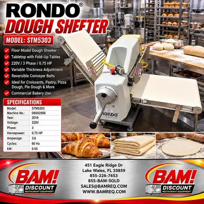 Used RONDO STM5303 Dough Sheeters & Presses Florida US | BAM Discount Restaurant Equipment #1494050